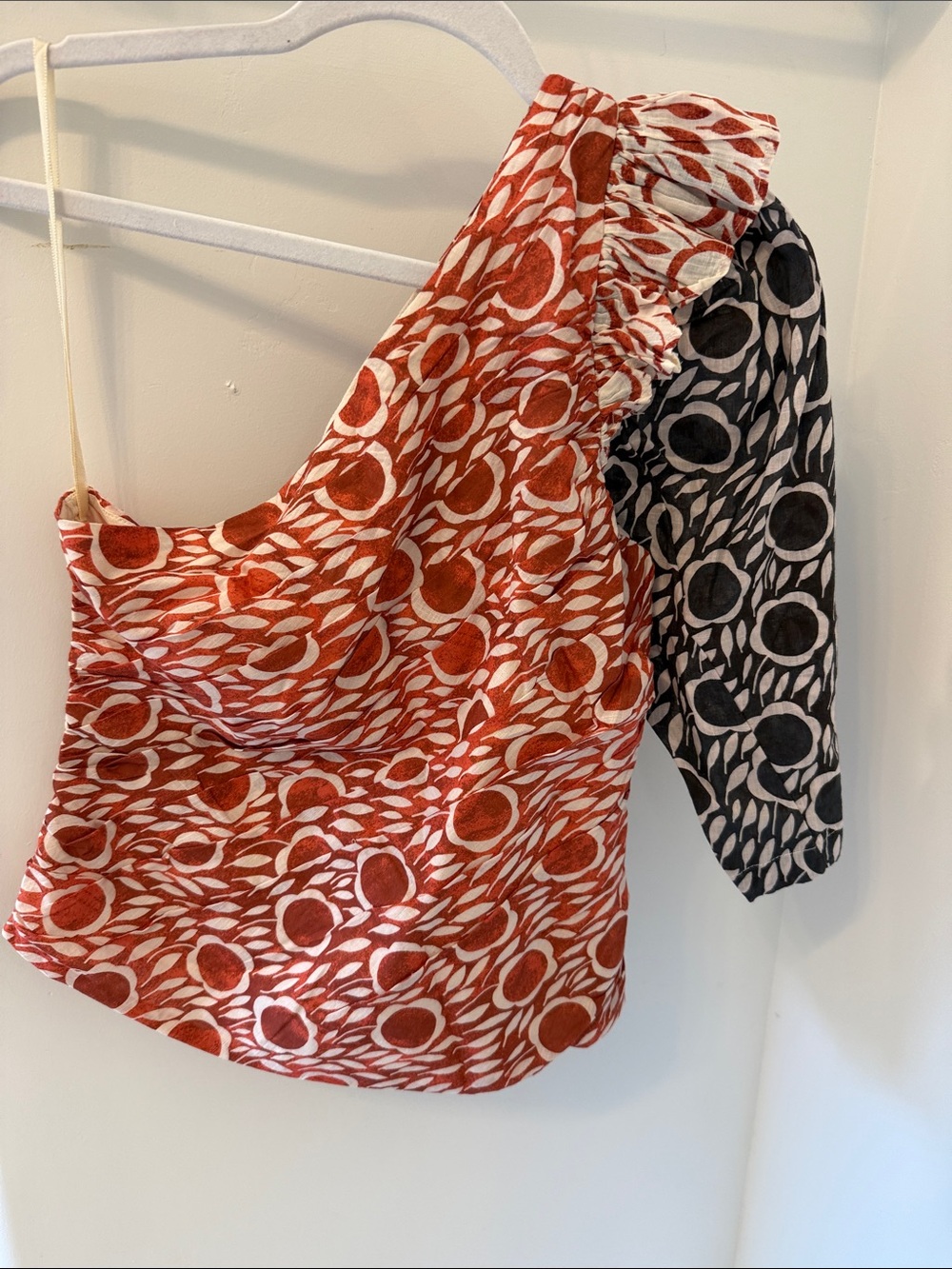 Anthropologie One-Shoulder Printed Women's Bag - Red & Black/navy